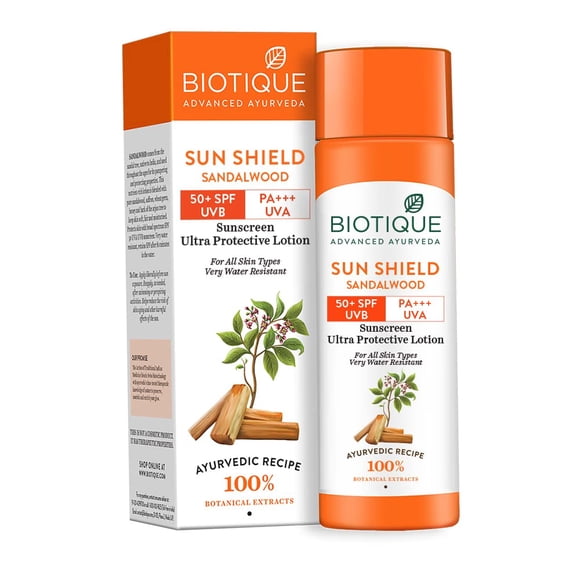 Protector solar Biotique Sandalwood 50+ SPF UVA/UVB 120 ml