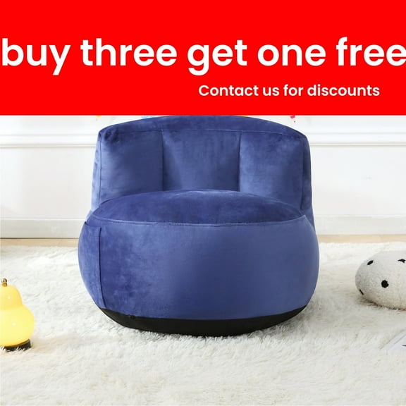 『Home Decoration』Yalmila Ultra Soft Bean Bag Chair for Kids and Adults includes pocket,Zipper Comfy Chair(2.5ft,Navy Blue)!Note SMALL sizes!