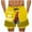 Yellow, variant on Mens Graphic Printed Muay Thai Shorts, Bold Designs, Lightweight for Summer Martial Arts Training & Fight Nights