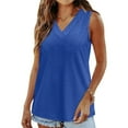 thumbnail image 3 of Womens Eyelet Tank Tops, Sleeveless Shirts for Women Summer Casual Loose Fit Hollow Solid Color V Neck Dressy Blouses, 3 of 6