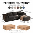 thumbnail image 3 of Boneless Couch, Lofka 105" Modular L Shaped Couch with Deep Seat Oversized Right Facing Chaise, Cloud Sectional Couches for Living Room, Black Couch, 3 of 14
