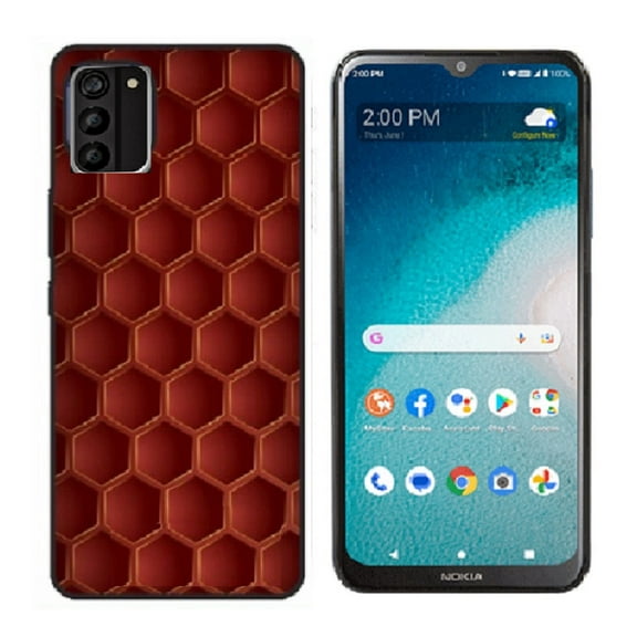 Phone Case for Nokia C300 N155DL, Silicone TPU Protective Phone Case (Dark Red Honeycomb)