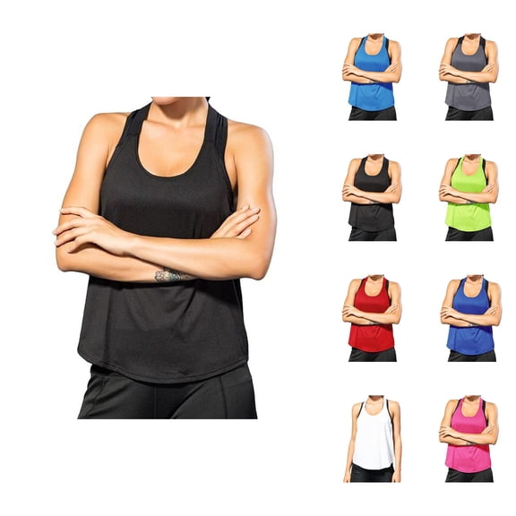Workout Tank Tops Woman Scoop Neck Racerback Quick Drying Sleeveless Shirt Athletic Yoga Gym Tanks Summer Outfits