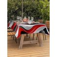 thumbnail image 3 of Outdoor Table Cloth with Umbrella Hole and Zipper, Red Black Grey Waterproof Rectangle Tablecloth 60"x102", Moire Modern Artwork Abstract Washable Table Cover for Outside Party Patio Picnic, 3 of 8