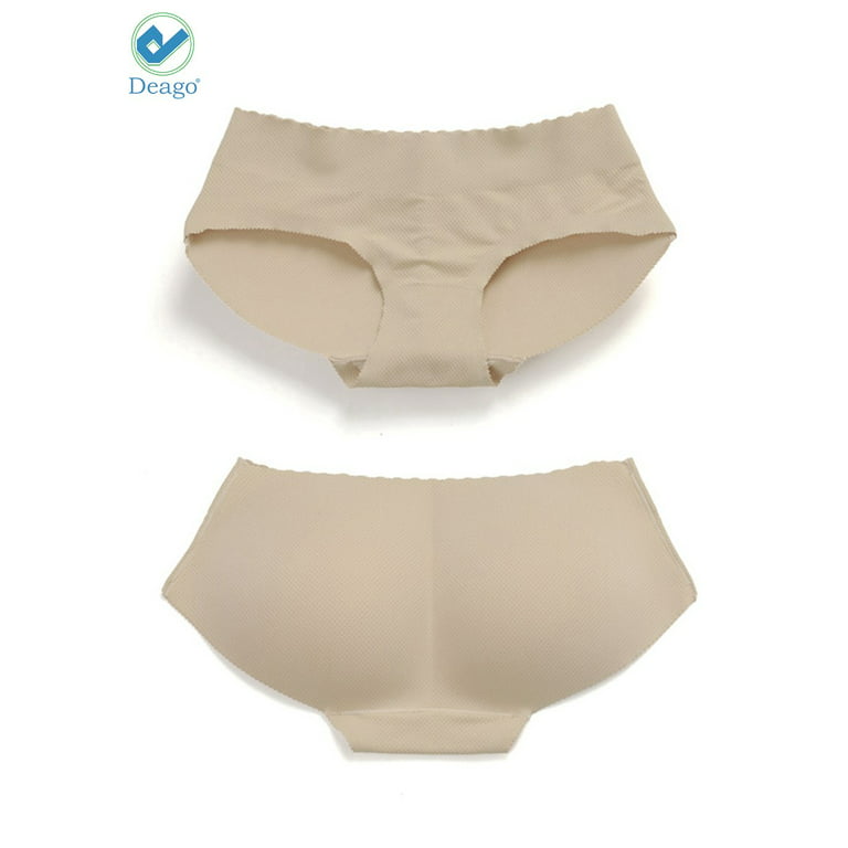 Deago Women's Sexy Padded Seamless Butt Lifter Briefs Hip Enhancer Body  Shaper Panties Underwear L size, White