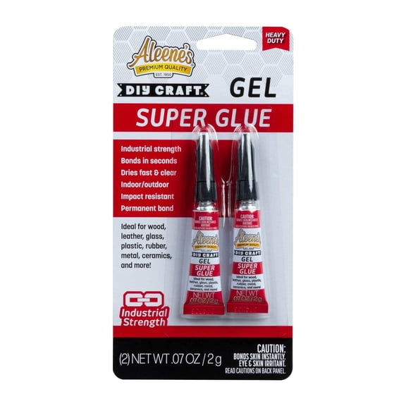 Aleene's Craft Super Glue Gel, Includes 2 Tubes, Gels, Clear, 0.07 fl oz, 2 Pack