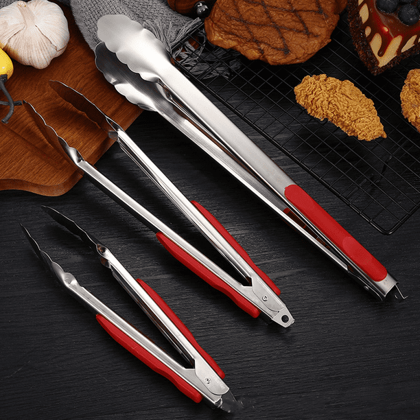 Cooking Tongs for Kitchen Grill BBQ Best Tongs for Cooking Food in The Sizes You Need Long Locking Stainless Steel Tongs for Grilling Barbecue Walmart