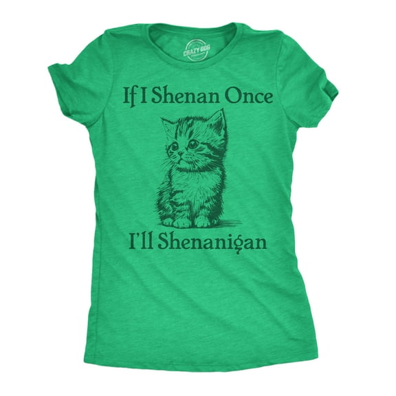 Womens Funny T Shirts If I Shenan Once Ill Shenangian Sarcastic St Patricks Day Tee for Ladies Womens Graphic Tees
