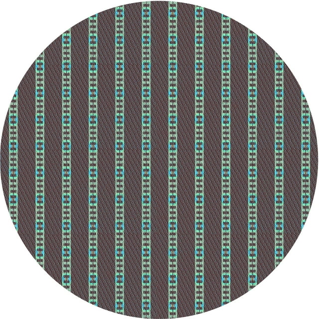 Ahgly Company Tapis d'Intérieur Rond Lavable en Machine Transitionnel Brun Foncé, 3 Pieds Rond