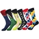 thumbnail image 1 of 6 pares de calcetines de vestir para hombre, calcetines de algodón peinado con patrón colorido funky, 1 of 7