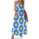 thumbnail image 1 of Vestido sin mangas con margaritas y flores hippies en azul y amarillo para mujer, vestido de noche de lujo para mujer, vestido de boda para mujer, 1 of 7