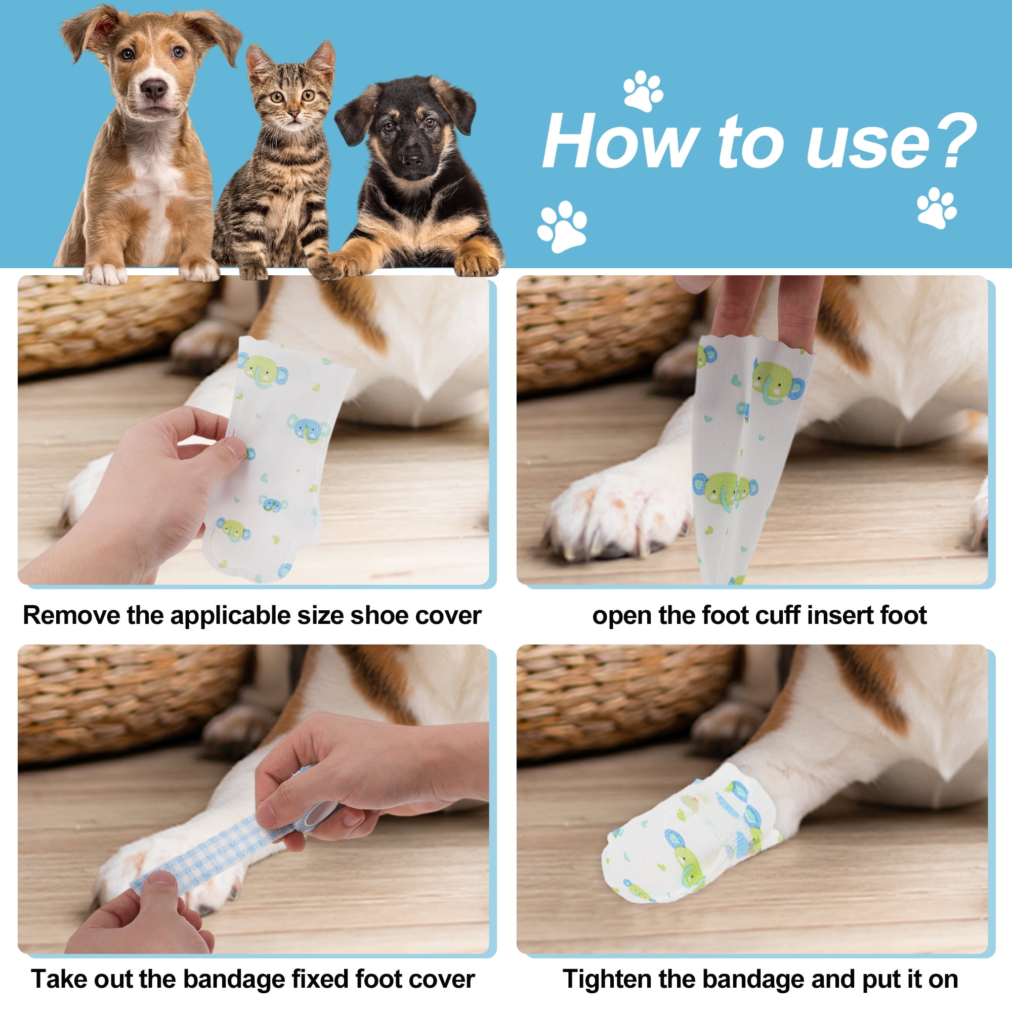 Unique Bargains Dog Foot Covers Waterproof Paw Protectors 5 Sets Medium