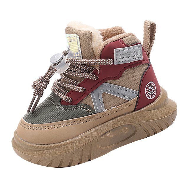 MZXELPRJD Bottes d'Hiver pour Garçons Bottes de Neige Imperméables Antidérapantes Chaussures de Temps Froid Espadrilles pour Enfants Mi-Hautes pour Course Planche à Roulettes