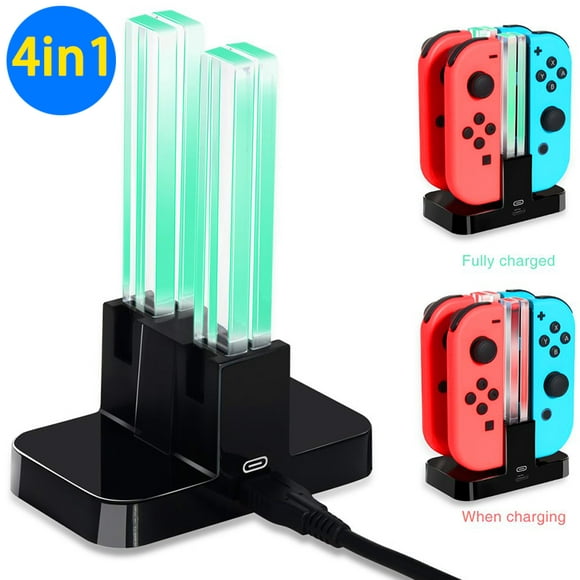 Nintendo Switch Joy-Con Charging Dock YOYOL 4 in 1 Joy-Con Charger Charging Station with Individual LEDs indication