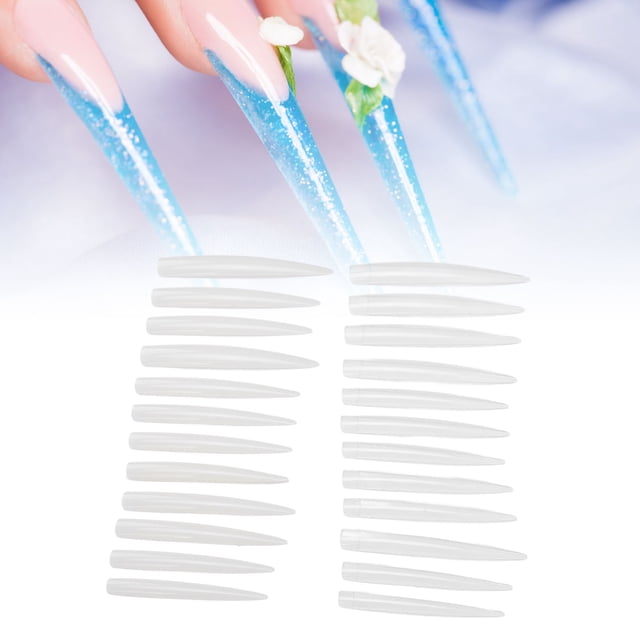 Puntas De Uñas Extralargas, Puntas Largas De Uñas De Aguja, Uñas Postizas, 240 Piezas, Transparente, Transpirable Para Uñas Acrílicas
