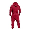 thumbnail image 5 of Men's Hooded Jumpsuit Zip Up Pajamas Playsuit Jogger Sweatsuit Overall Romper, Fleece-Lined for Winter Lounge and Comfortable Sleepwear,Red,M, 5 of 7