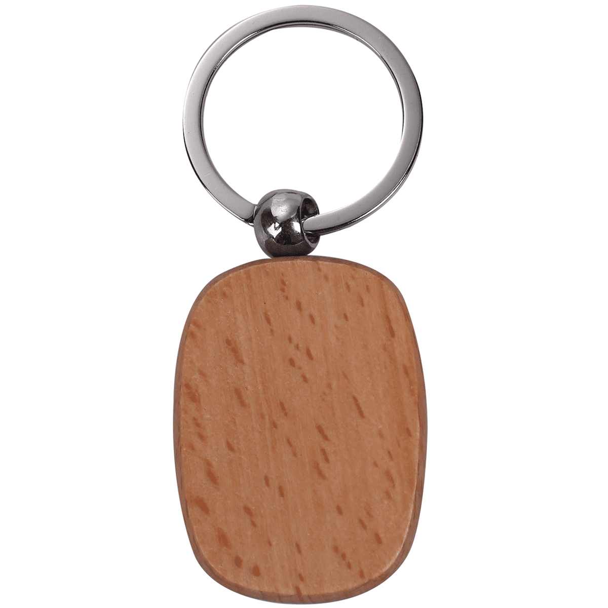 100 Pcs Blank Wood Wooden Keychain DIY Custom Wood Key Chains Key Tags Anti Lost Wood Accessories Gifts (Mixed Design)
