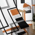 thumbnail image 5 of Orange Geometry, Semi Sheer Curtains 96 Inch Length 2 Panels Set, Retro Modern Abstract Middle Century Sheer Kitchen Curtain Privacy Voile Window Curtain for Living Room Bedroom Rod Pocket Drapes, 5 of 7