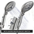 thumbnail image 4 of VXV Bathroom Handheld Shower Head with on off Switch, 6 Spray Setting Removable High Pressure Showerheads with 6 FT Stainless steel Hose and Adjustable Angle Bracket(Brushed Nickel), 4 of 8