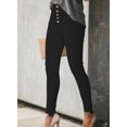 thumbnail image 3 of Pantalones vaqueros negros negros con cintura alta y cintura alta, 3 of 6