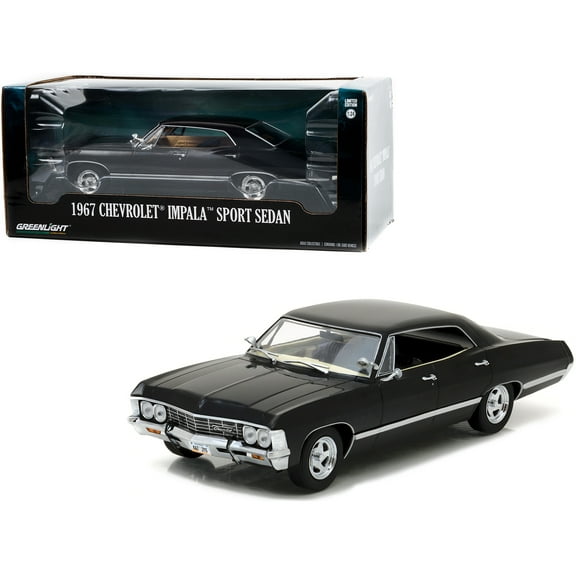 1967 Chevrolet Impala Sport Sedan Tuxedo Black 1/24 Diecast Model Car by Greenlight