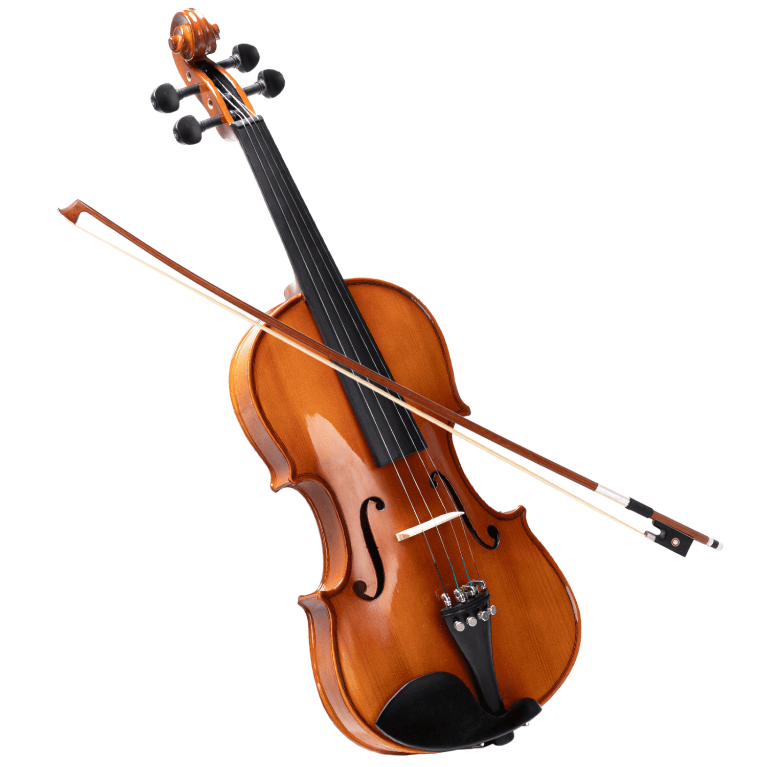 Hassch Violin 4/4, Fiddle Set for Beginner Adults with Case, Bows, Bridge, Extra Strings and Digital Metronome Tuner Tone Generator, Natural Varnish