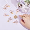 thumbnail image 2 of Anillo de acero inoxidable con dijes de ángel redondos, 8 piezas, 8 estilos, ajustable, para mujer, dorado, 2 of 6