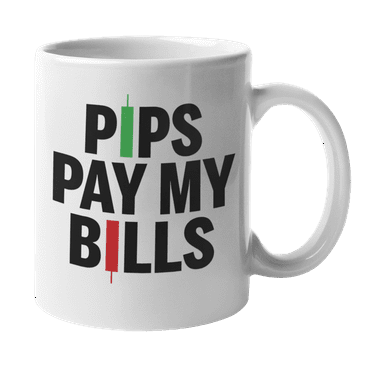 Pips Pay My Bills, Stock Market Trader or Investor Puns Coffee & Tea Gift Mug (11oz)
