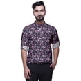 thumbnail image 4 of BESTMAN Kurta Courte Imprimée pour Hommes Col Mandarin Indien Vêtements Décontractés, 4 of 6