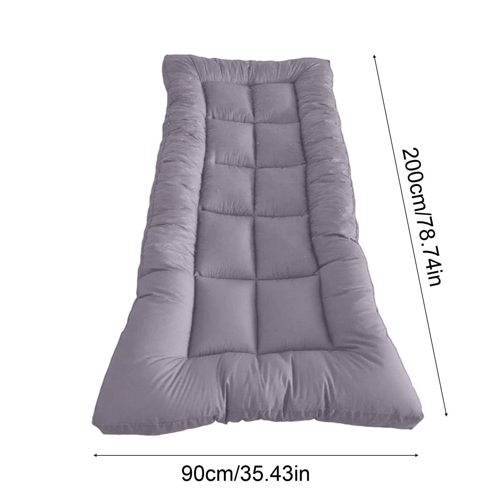 Eliaeconx Extra Thick Mattress, 36x80 Inch Plush Bed Padding, Washable Fiber Filled Mattress for Dorm Bed, Guest Room, Comfort Sleep Solution, Gray