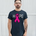 thumbnail image 3 of Tee Hunt Hope Breast Cancer Awareness Ribbon T-Shirt, Navy Blue, Large, 3 of 5