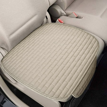 CxhicLuv Car Linen Seat Cushion Auto Summer Ventilated Pad Three-Piece Set All-Season Breathable Car Interior Comfort Accessories Cool & Comfortable Sitting for Drivers Families Beige