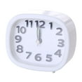 Cheers US Small Battery Operated Analog Travel Alarm Clock Silent No Ticking, Lighted on Demand