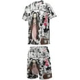 thumbnail image 3 of Demon Slayer Nezuko Boys Girls Short Sleeve Mesh T-Shirt And Shorts Outfit Set Summer Clothes Set for Kids, 3 of 8
