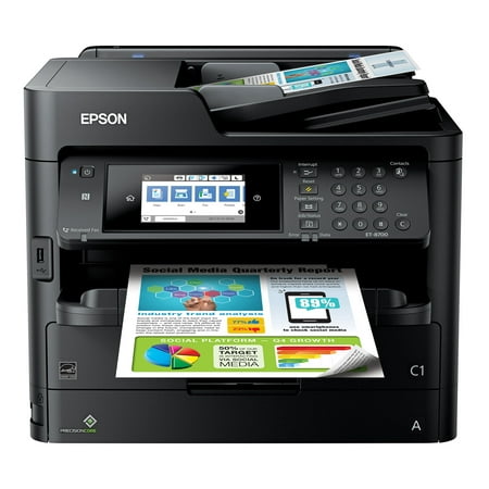 Epson WorkForce Pro ET-8700 EcoTank Wireless Color All-in-One Supertank Printer with Scanner, Copier, Fax and