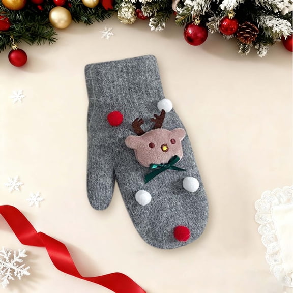 Wowcloth Christmas Cartoon Gloves for Cold Weather, Fun Cozy Thermal Insulated, Winter Warm Holiday Accessories Gifts