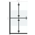 thumbnail image 2 of vidaXL Foldable Walk-in Shower Wall Half Frosted ESG Glass 43.3"x74.8", 2 of 6