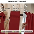 thumbnail image 6 of ZOPZO Short Blackout Curtains for Bathroom, 2 Panels, Bright Red, 42W x 24L Inch, Noise-Reducing, Thermal Insulated, Room Darkening Drapes, 6 of 10