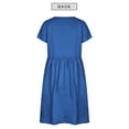 thumbnail image 5 of HUBERY Women Pleated Pocket Crew Neck Short Sleeve Solid Color Dress, 5 of 8