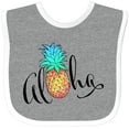 thumbnail image 3 of Inktastic Aloha in Cursive with Pineapple Rainbow Colors Boys or Girls Baby Bib, 3 of 4