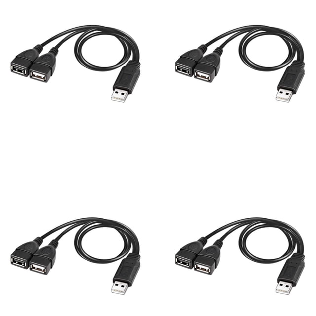 4X Cable Divisor USB, USB 2.0 Una Macho Una Doble USB Hembra Jack Y Cable Divisor del Cargador