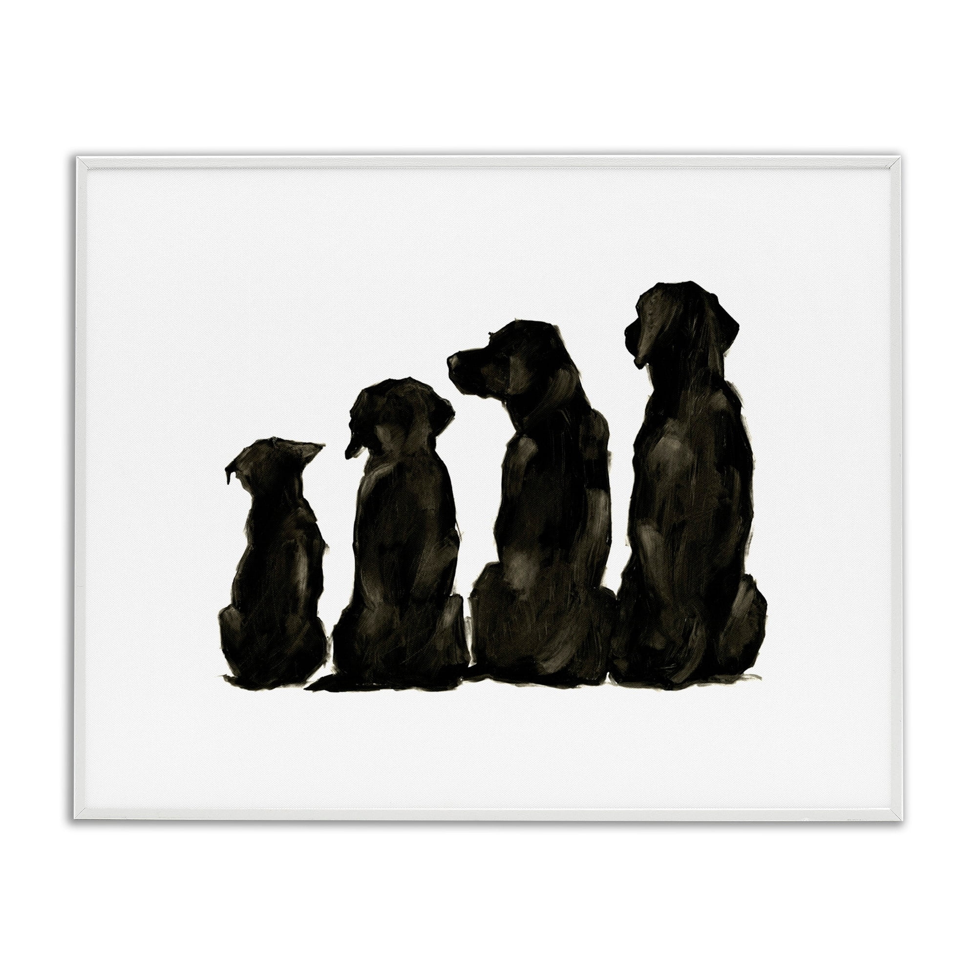 Stupell Industries Family Pet Silhouette Design Small Big Dogs Minimalist Design , 20 x 16, Design by Ethan Harper