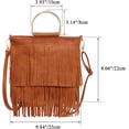 thumbnail image 4 of Women Fringe Tassel Crossbody Bag Leather Shoulder Bag Hobo Handbag, 4 of 5