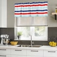 thumbnail image 5 of Blue Red Striped Valances for Windows, Decorative Rod Pocket Window Valance Curtains, Farmhouse Stripes Simple Art Short Curtain Drapes for Kitchen/Bathroom/Living Room, 2 Panels, 60" W x 18" L, 5 of 8