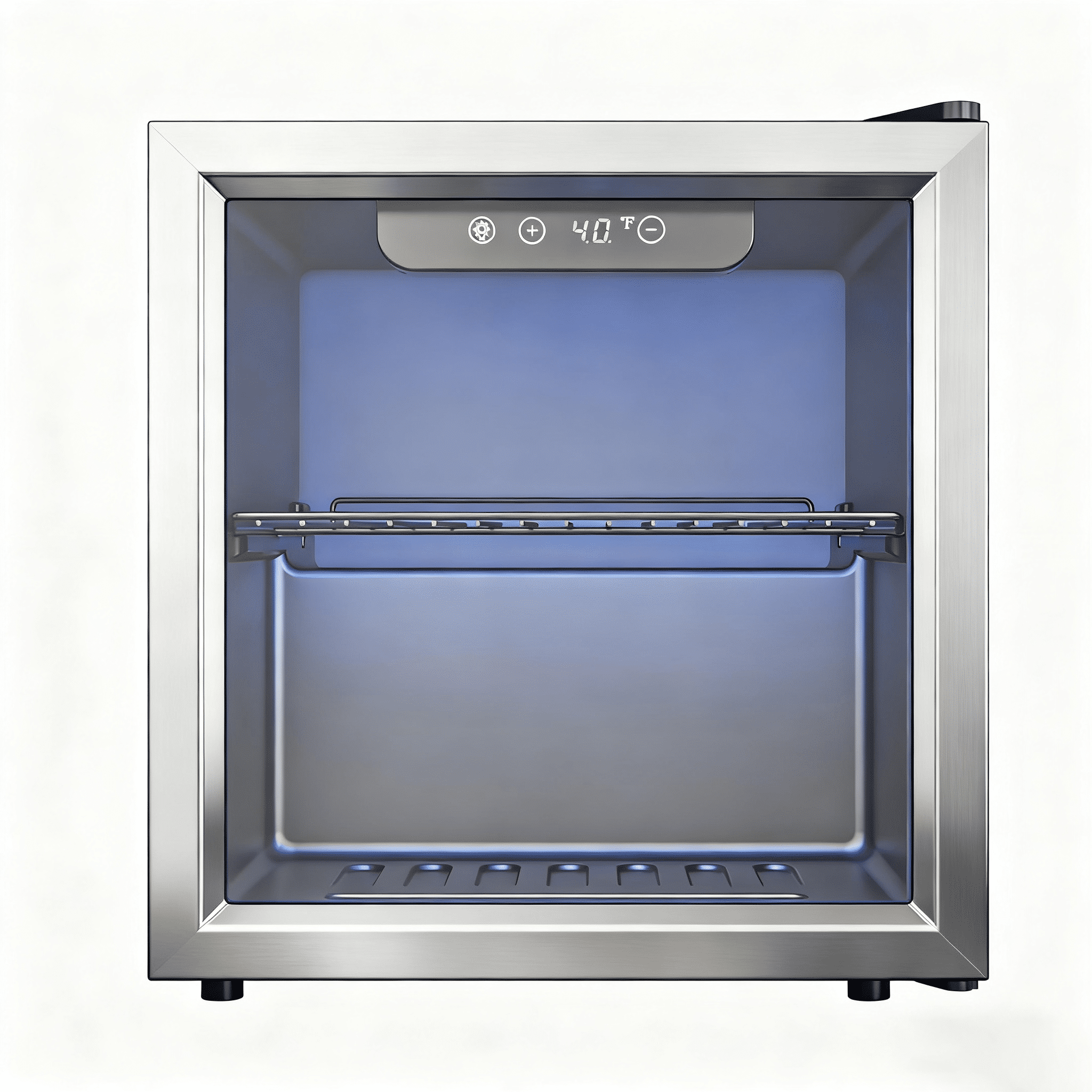 Auseo 55Cans Mini Fridge Cooler, Beverage Refrigerator Cooler with Stainless Steel Glass Door & Adjustable Leveling Legs, Home/Bar/Office