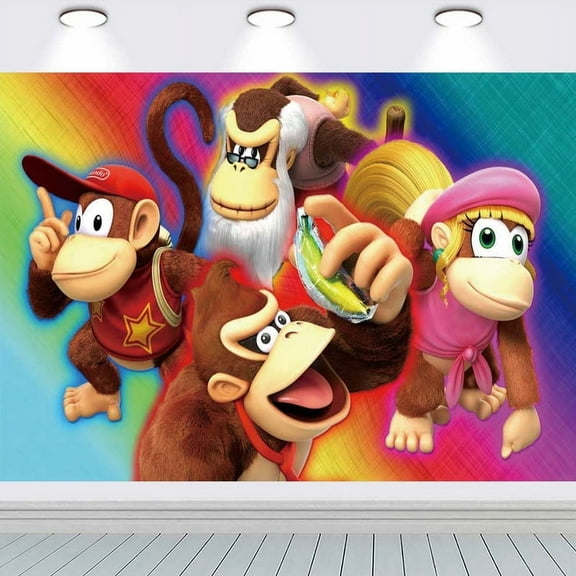 Donkey Kong Country Party Supplies Taspestry Poster Banner Backdrop Background Wall Decor