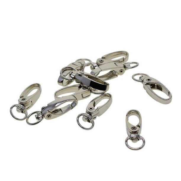 10 Unids Broches Clips Giratorios s De Presión Con 10mm Ancho Interno Curvo Pteado Para Artesanía Monedero DIY Macarena Llavero de broche de langosta