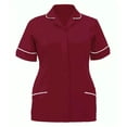 thumbnail image 5 of LYMAYTER Women Medical Scrub Tops Casual Solid Color Button down Collar Nursing Uniform Scrub Tops S-3XL, 5 of 5