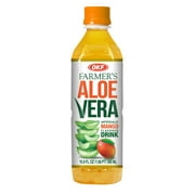 OKF Farmer's Aloe Vera Drink, Mango, 16.9 Fluid Ounce (Pack of 12)