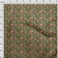 thumbnail image 4 of oneOone Silk Tabby Dark Green Fabric Florals Quilting Supplies Print Sewing Fabric By The Yard 42 Inch Wide, 4 of 4